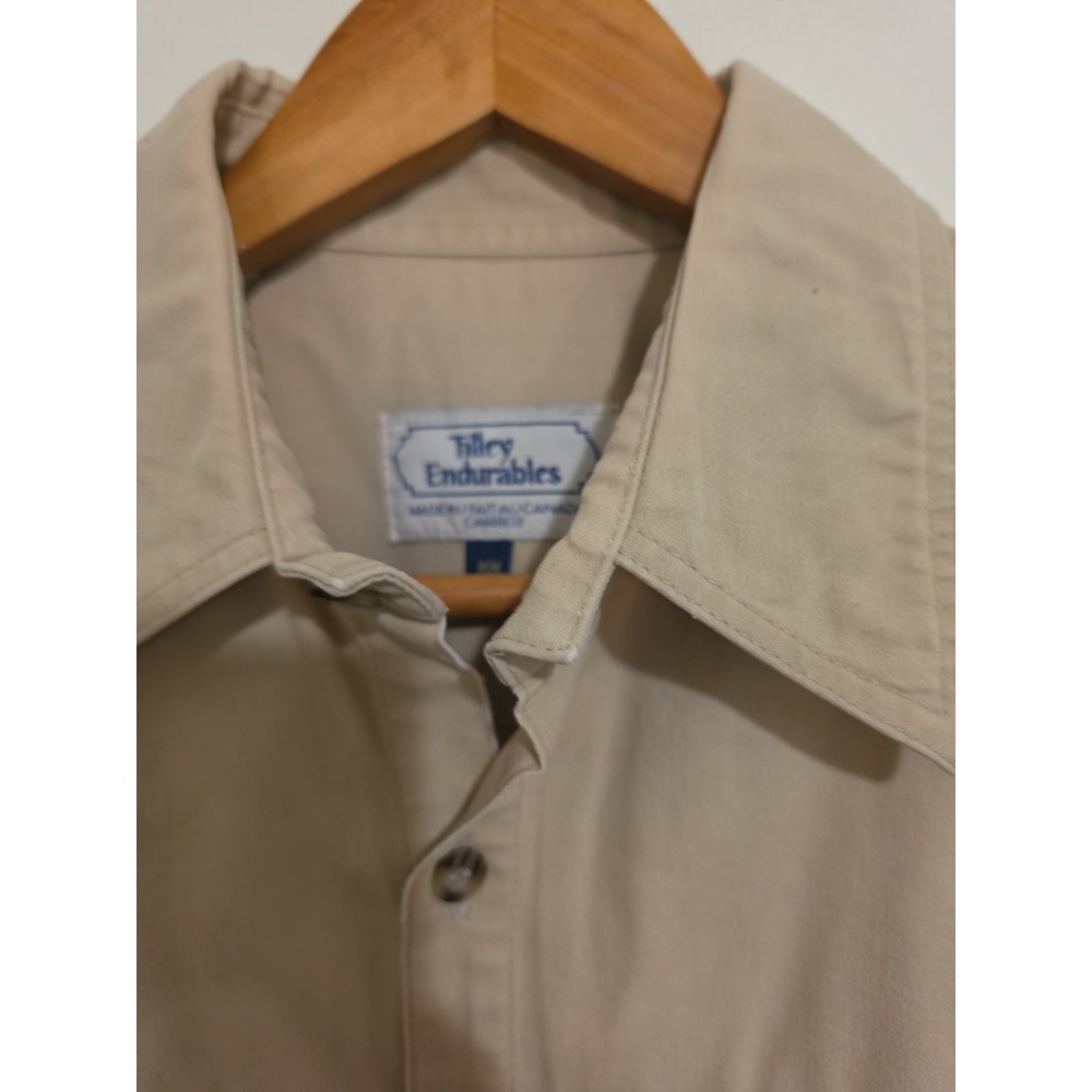 Tilley Endurables Vintage Safari Shirt Men's Medium Khaki Beige - Picture 6 of 11